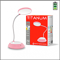 LED лампа настiльна з акумулятором TITANUM TLTF-022G 7W 3000-6500K USB рожева