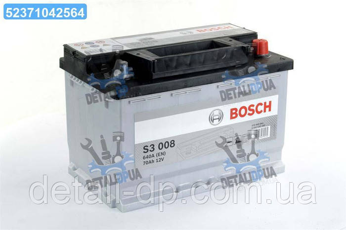 Аккумулятор 70Ah-12v BOSCH (S3008) (278x175x190),R,EN640 0092S30080 (ID ...