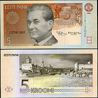 Бона Естонія 5 крон, 1994 року, UNC