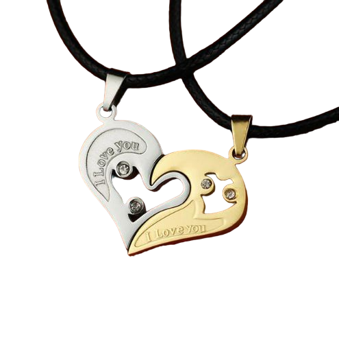 Парні кулони Fashion Jewelry половинки сердечка для закоханих 2 шт