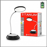 LED лампа настiльна з акумулятором TITANUM TLTF-022G 7W 3000-6500K USB чорна