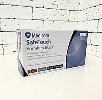 Нітрилові рукавички Medicom SafeTouch Black, розмір S, чорні 5,0 гр, 100 шт