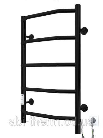 Сушарка для рушників Маріо Трапеція -I 1100x500 TR K з таймер-регулятором чорний матовий, фото 1