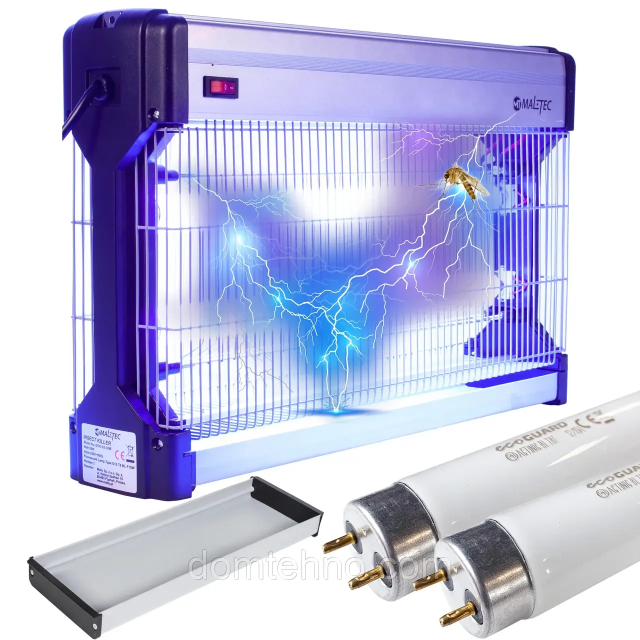 Лампа для знищення комах від комарів, мух, павуків MalTecз великим робочим діапазоном EGO-02-30W