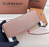 Жіночий шкіряний гаманець на блискавці Burberry (3341) brown, фото 4