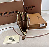 Жіночий шкіряний гаманець на блискавці Burberry (3341) brown, фото 6