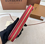 Жіночий шкіряний гаманець на блискавці Burberry (3341) red, фото 3
