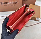 Жіночий шкіряний гаманець на блискавці Burberry (3341) red, фото 5