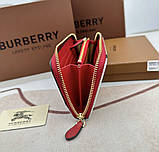 Жіночий шкіряний гаманець на блискавці Burberry (3341) red, фото 4