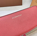 Жіночий шкіряний гаманець на блискавці Burberry (3341) red, фото 7