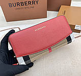Жіночий шкіряний гаманець на блискавці Burberry (3341) red, фото 8