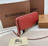 Жіночий шкіряний гаманець на блискавці Burberry (3341) red, фото 2