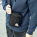 Сумка месенджер чоловіча Kappa Svet чорна з тканини через плече молодіжна Барсетка Каппа міцна, фото 3