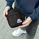 Сумка месенджер чоловіча Kappa Svet чорна з тканини через плече молодіжна Барсетка Каппа міцна, фото 6