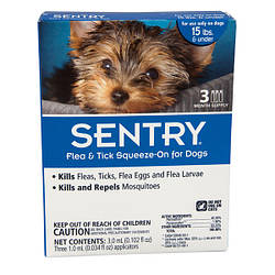 SENTRY Сентри краплі від бліх, кліщів і комарів для собак вагою до 7 кг 1 піпетка