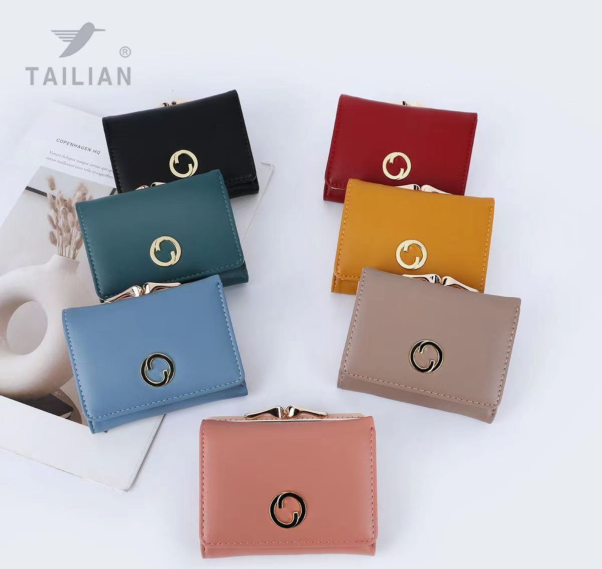 💙Складний жіночий гаманець Tailian, шкірозамінник, стильний, компактний, відмінної якості, різні кольори, фото 1