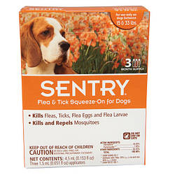 SENTRY Сентри краплі від бліх, кліщів і комарів для собак вагою 7-15 кг 1 піпетка