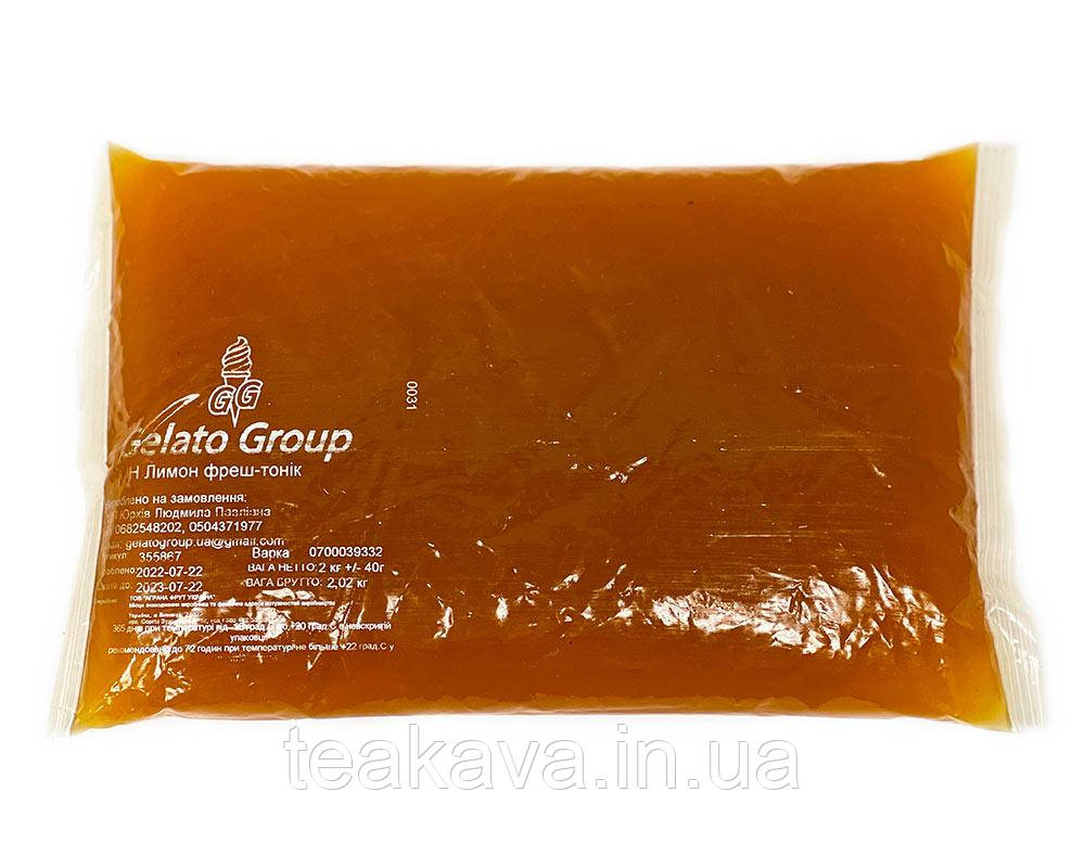 Пюре фруктове для чаю, коктейлів "Лимонний фреш-тонік" Gelato Group, 2 кг (премікс, основа), фото 1