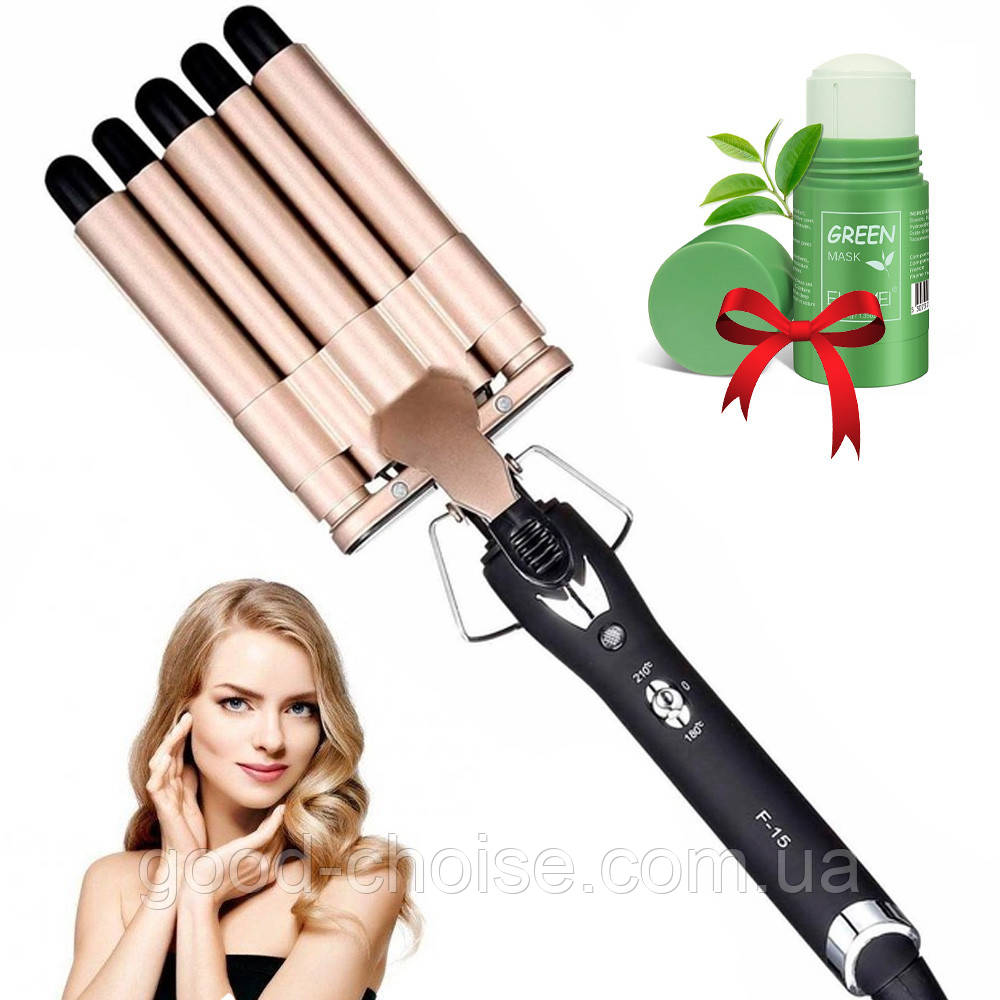 Плойка для волосся п'ять хвиль Gemmy GM 2933 + Подарунок Маска для обличчя / Плойка хвиля, фото 1