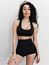 Комплект жіночий спортивний (шорти та топ) - чорний, фото 3