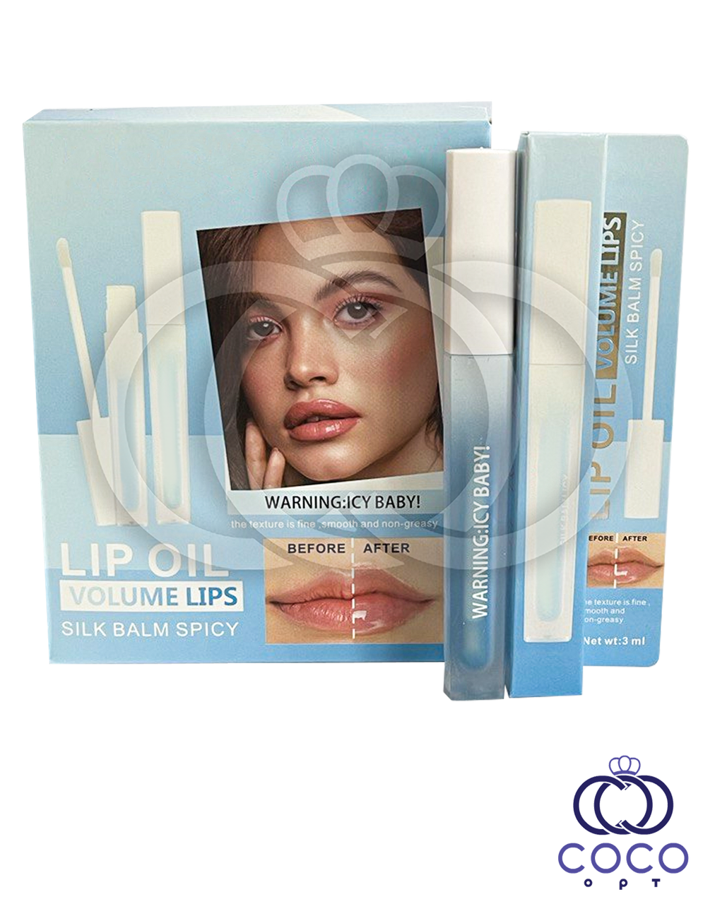 Блиск для збільшення об'єму губ Lip Oil Volume Lips Silk Balm Spicy з гіалуроновою кислотою і ментолом 3 мл