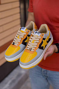 Кросівки чоловічі сірі Bape Sta M2 Yellow Orange Grey (12214)