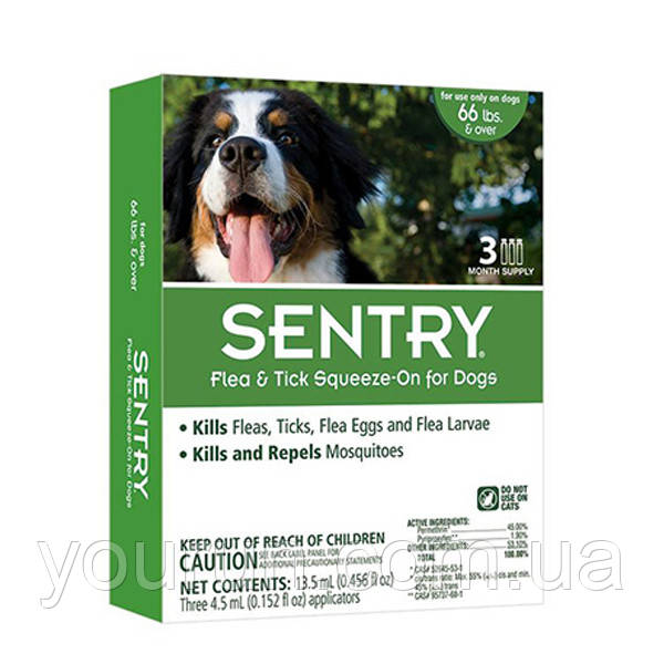 SENTRY Сентри краплі на холку від бліх, кліщів і комарів для собак вагою більше 30 кг 1 піпетка