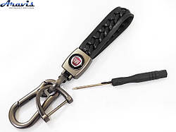 Брелок для ключів плетений з карабіном Fiat