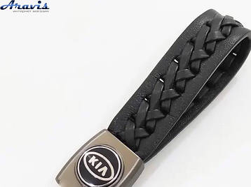 Брелок для ключів плетений з карабіном KIA, фото 2