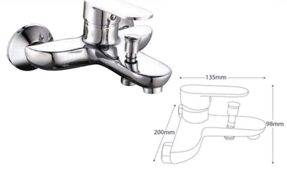 Смеситель для ванны литой ТМ AQUATICA (s33 Ø40 мм), фото 2