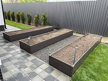 Голландські високі грядки з ДПК - висотою 320 мм (у дві дошки) без обрамлення П - профілем