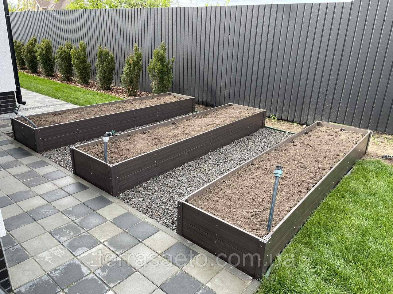 Голландські високі грядки з ДПК - висотою 320 мм (у дві дошки) без ...