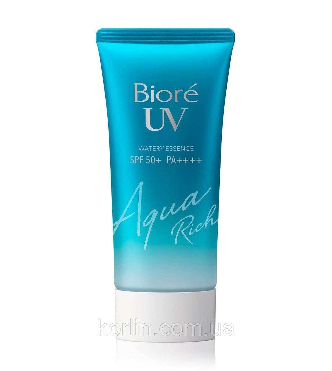 Kao Biore UV Aqua Rich Watery Essence SPF50+ PA++++ Зволожувальна Сонцезахисна Есенція для Обличчя 50 г. Японія