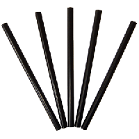 Трубочка для коктейлів пластикова Ø 4,8мм довжина 22см чорна рівна 200 шт/уп.