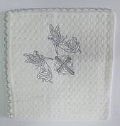 Крижма для хрещення - рушник для хрещення плед з вишивкою Янгол 80*90 см Туреччина
