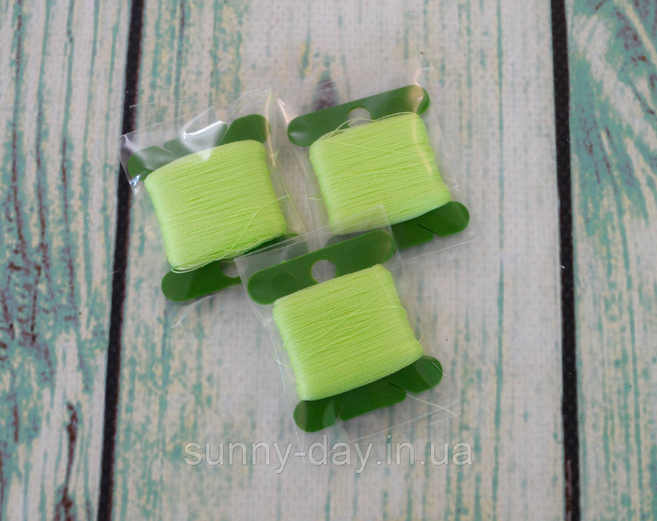 Нитка що світиться у темряві колір зелений світлий, фото 1