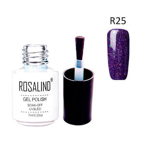 Гель-лак для нігтів манікюру 7 мл Rosalind, шиммер, R25 сугиліт, стійкий, для УФ-лампи