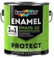 Емаль антикорозійна 3 в 1 PROTECT, Kompozit,біла,10 кг