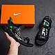 Чоловічі шкіряні сандалії Nike NS Green, Чоловічі шкіряні шльопанці, босоніжки чорні, Чоловіче взуття, фото 6