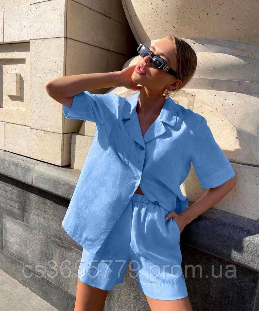 Женский Летний Костюм Шорты и Рубашка с Коротким Рукавом — Купить ...