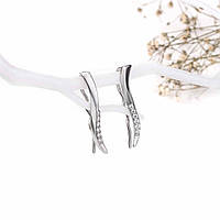 Срібні сережки кафи з камінням Ізольда