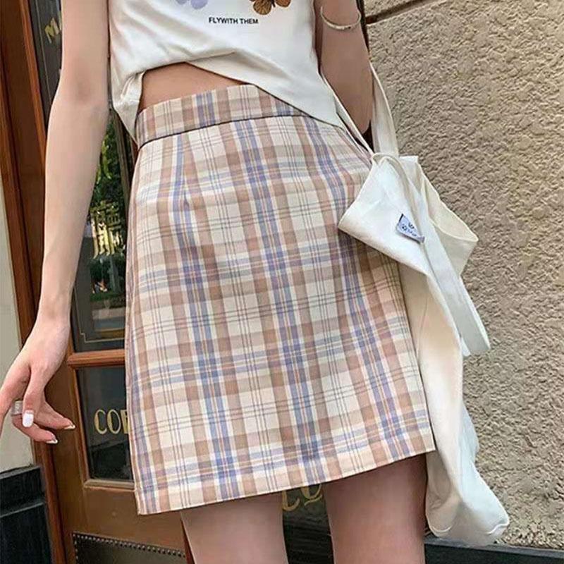 Стильна літня спідниця в клітинку