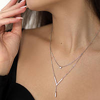 Срібне кольє Куточок із фіанітом