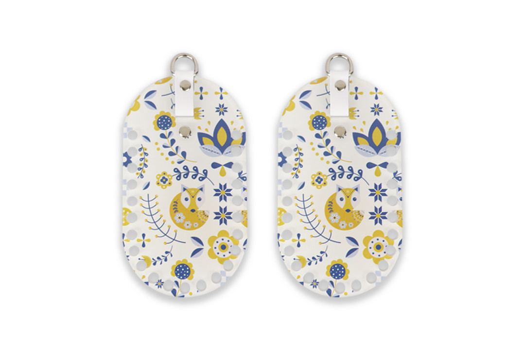 Акрилові сумочні боковинки, 18*10см, лисиця, біла шльовка, фото 1