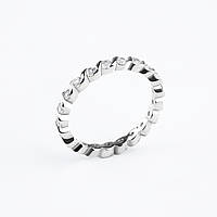 Срібне кільце Плетенка з фіанітом