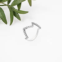 Срібне кільце Серпантін із розсипом