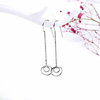 Срібні сережки протяжки Круги