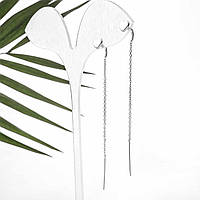 Срібні сережки протяжки Сердечка