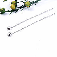 Срібні сережки протяжки Напівсфера