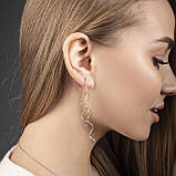 Срібні сережки протяжки Спіралі, фото 2